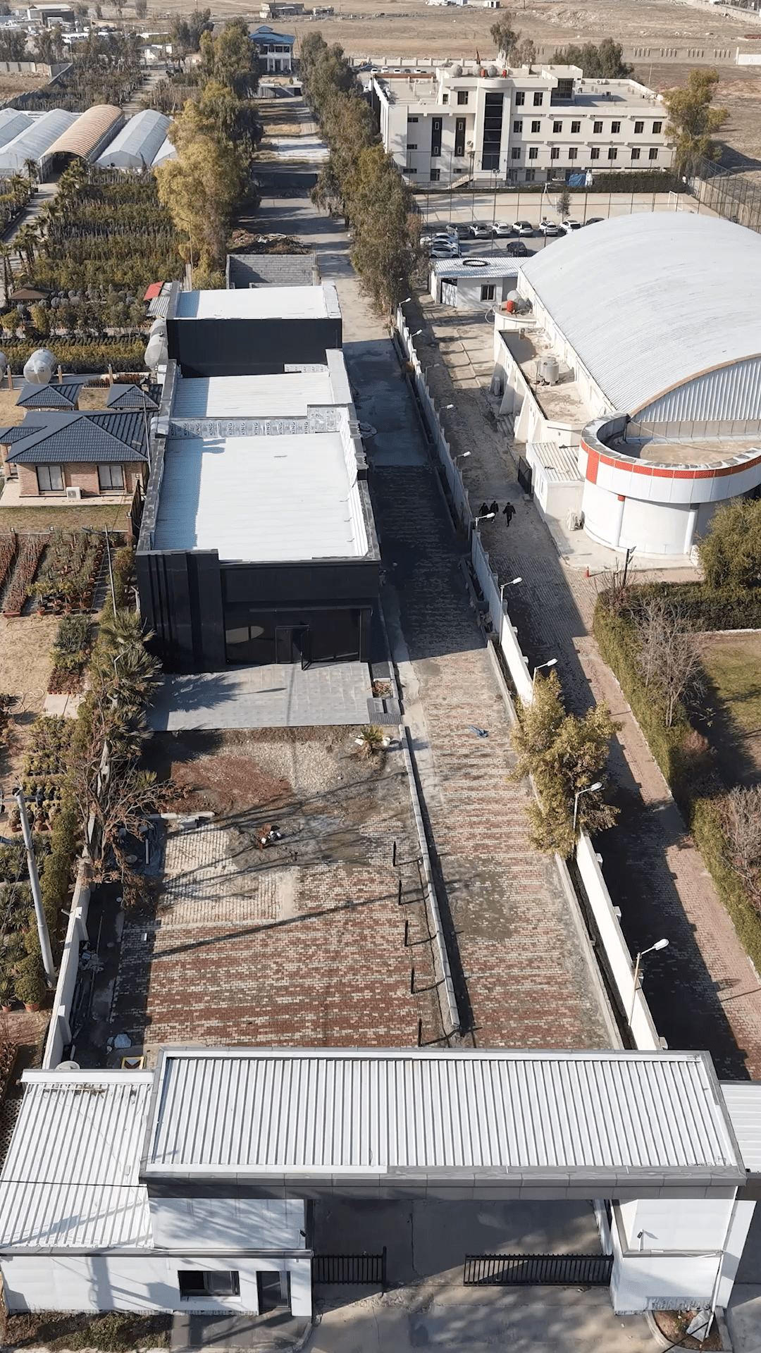 Aerial view looking along the Massif Road Property site